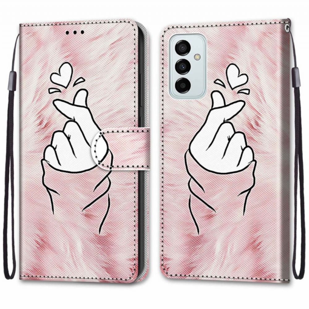 Leren Hoesje voor Samsung Galaxy M23 5G Vinger Hart