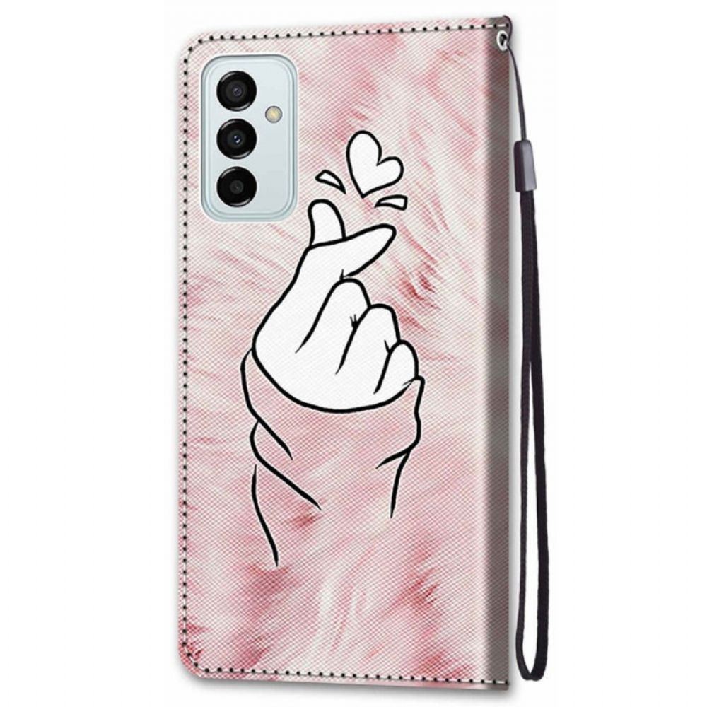 Leren Hoesje voor Samsung Galaxy M23 5G Vinger Hart