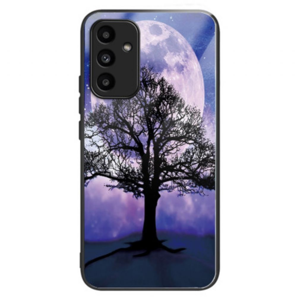 Case Hoesje Samsung Galaxy A15 Telefoonhoesje Boom En Maan Gehard Glas