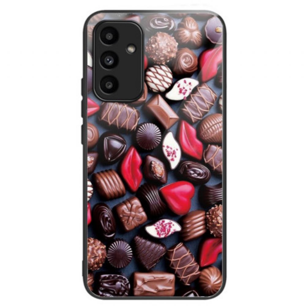 Case Hoesje Samsung Galaxy A15 Telefoonhoesje Chocolade Gehard Glas