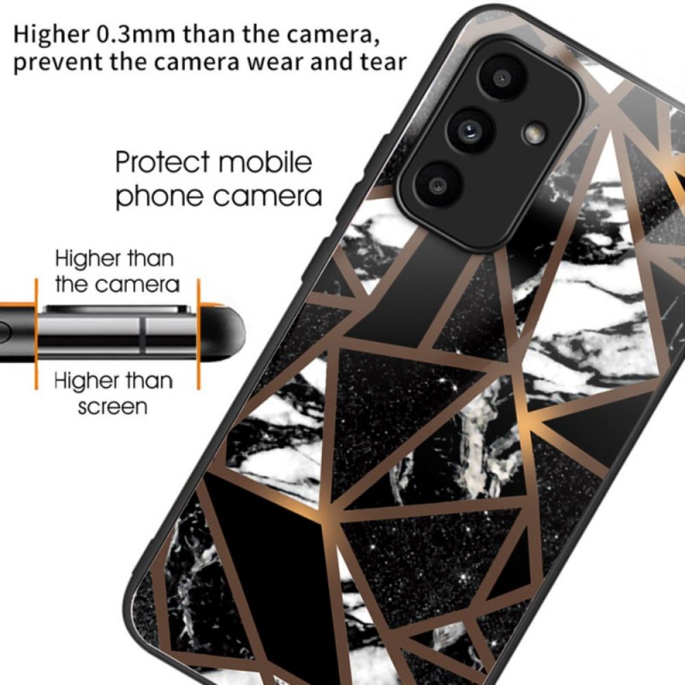 Case Hoesje Samsung Galaxy A15 Telefoonhoesje Helder Patroon Van Gehard Glas