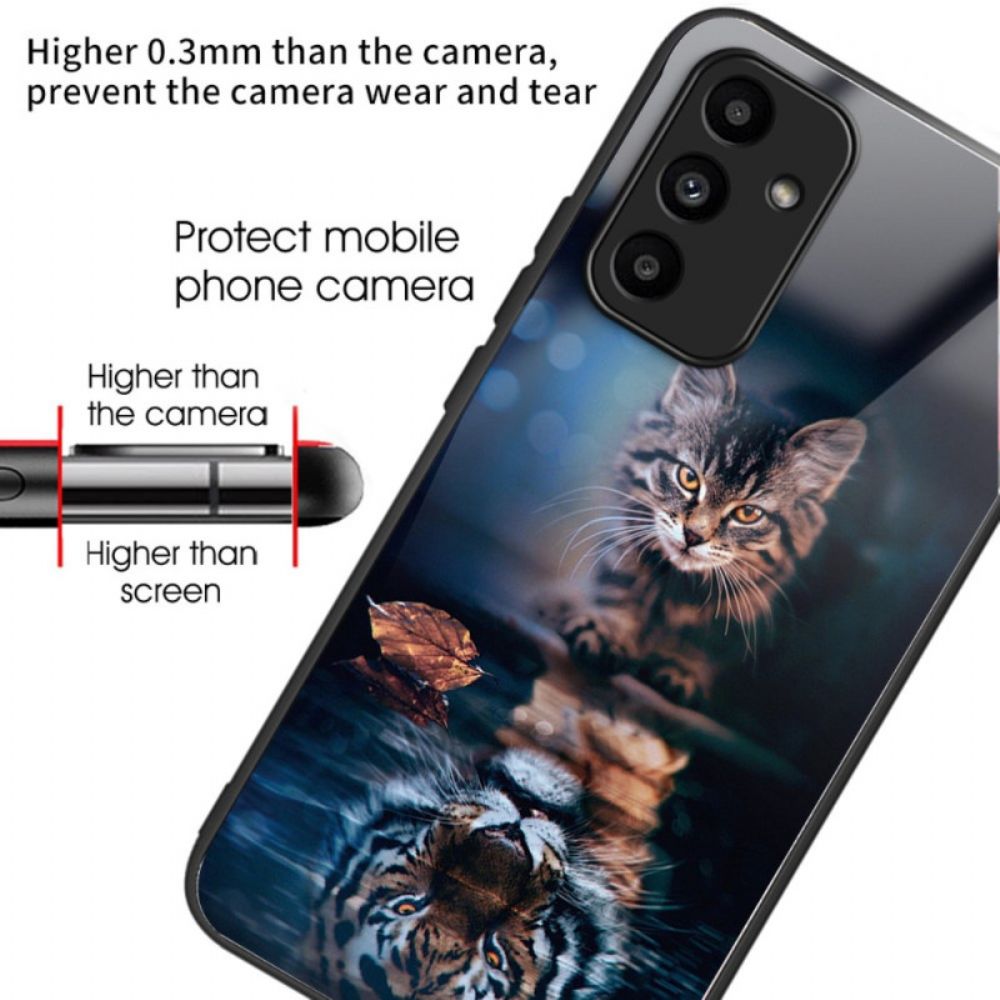 Case Hoesje Samsung Galaxy A15 Telefoonhoesje Kat En Tijger Gehard Glas