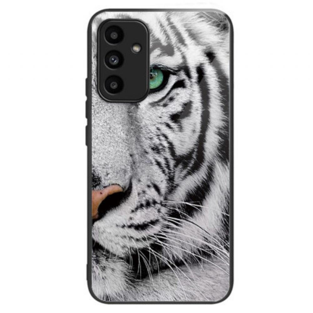 Case Hoesje Samsung Galaxy A15 Telefoonhoesje Tijgerkop Gehard Glas