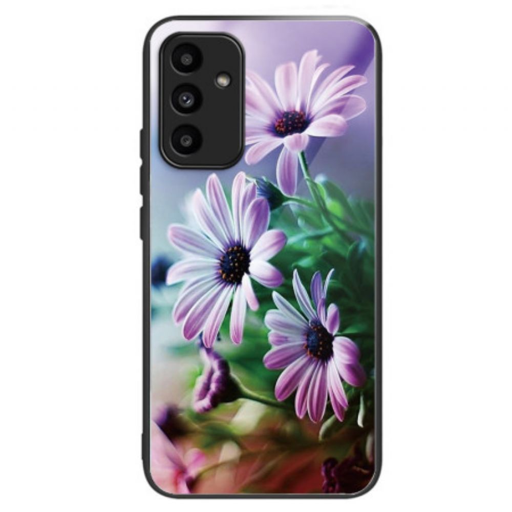 Cover Hoesje Samsung Galaxy A15 Telefoonhoesje Chrysanten Van Gehard Glas