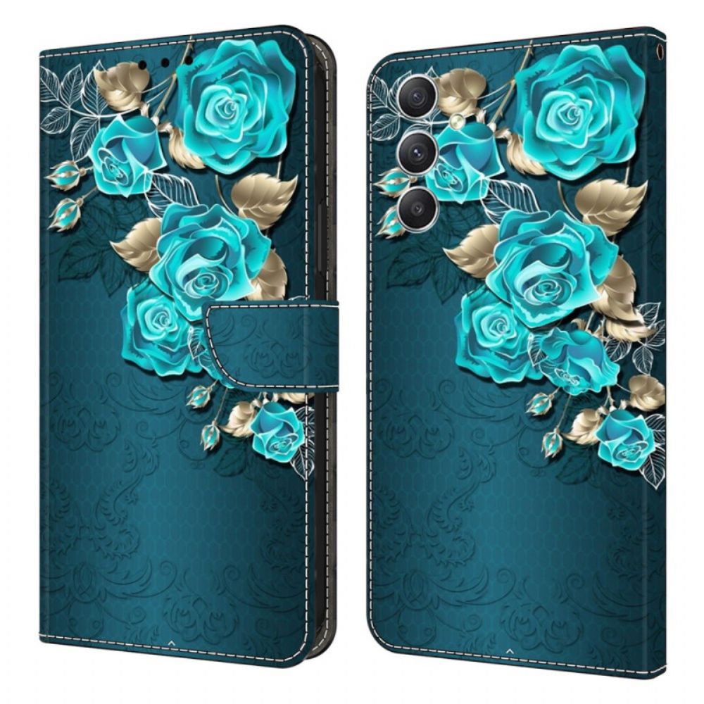 Folio-hoesje Samsung Galaxy A15 Blauwe Rozen