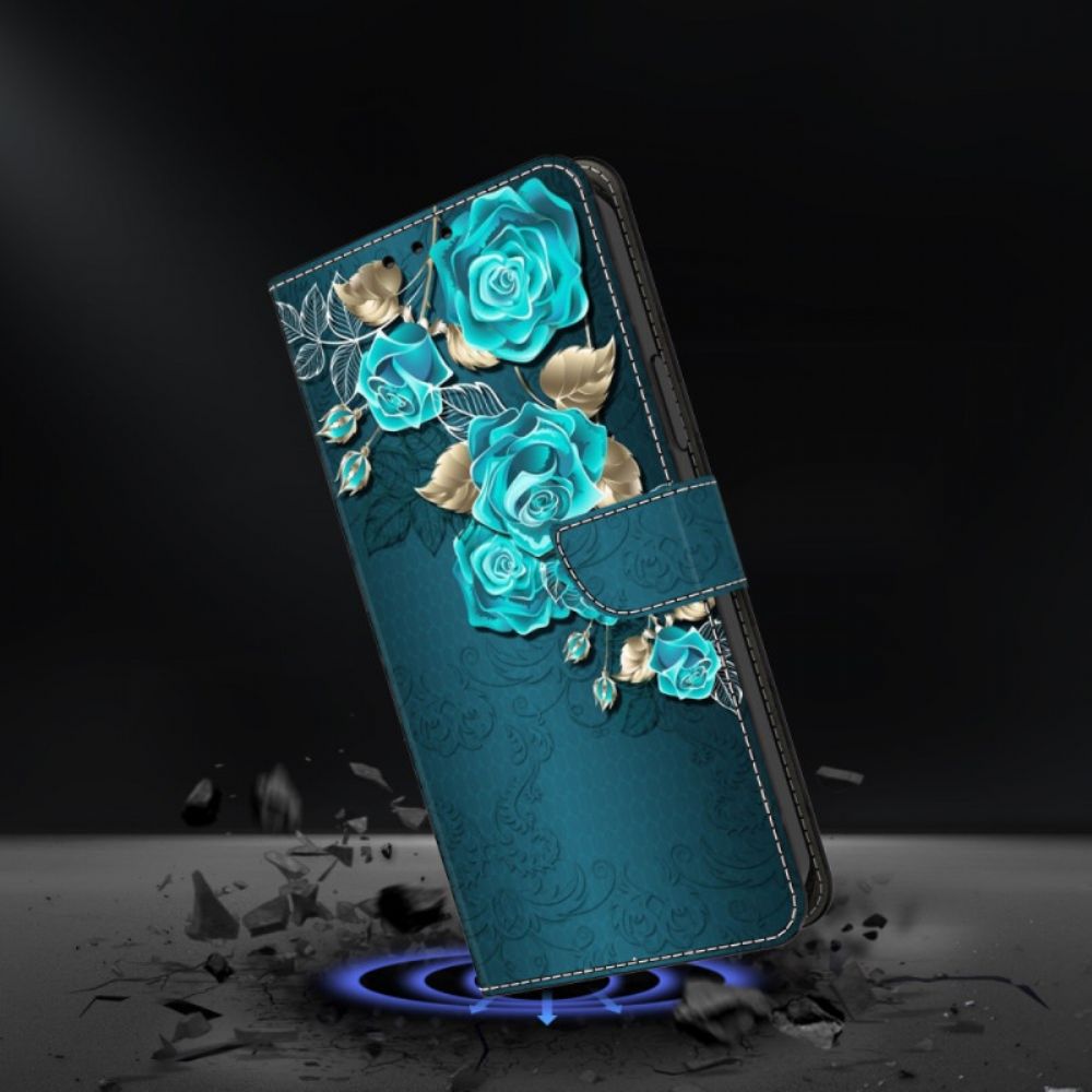 Folio-hoesje Samsung Galaxy A15 Blauwe Rozen