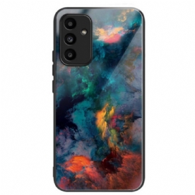 Hoesje Samsung Galaxy A15 Gehard Glas Kleurrijke Wolken