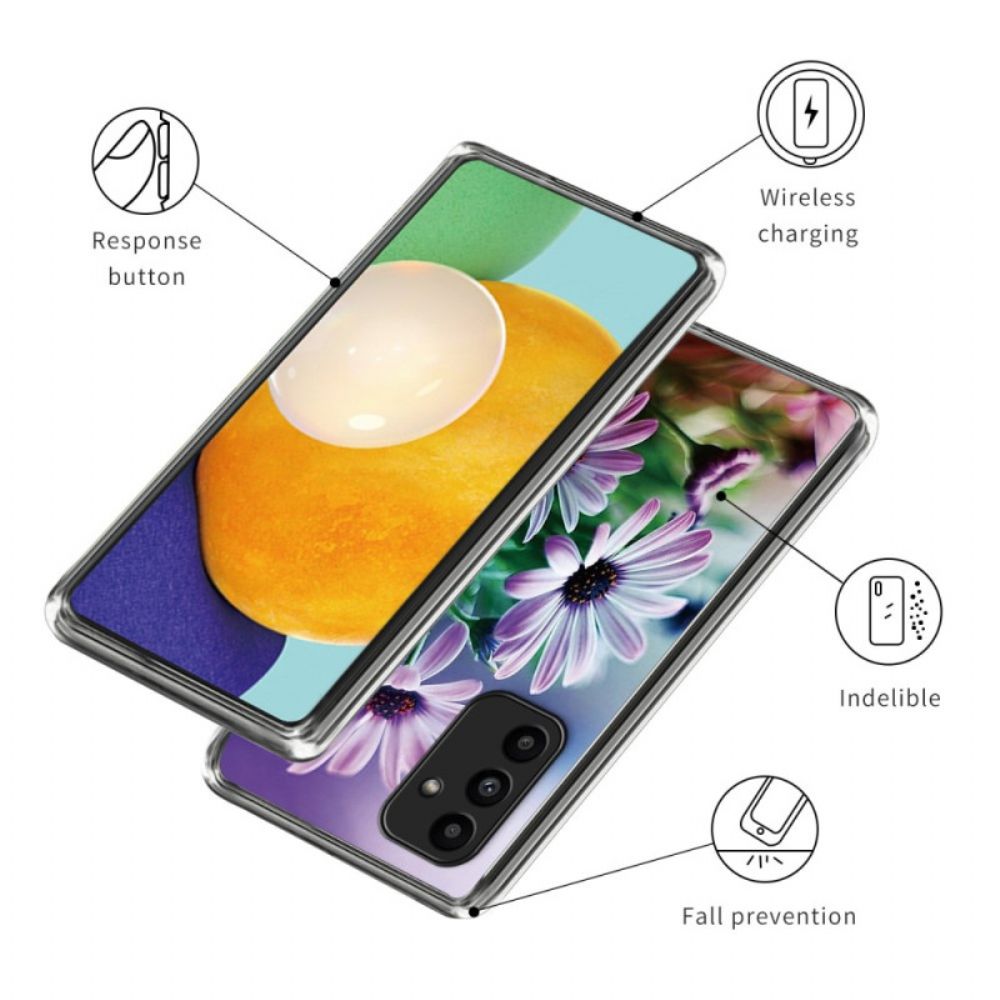 Hoesje Samsung Galaxy A15 Paarse Chrysanten