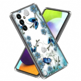 Hoesje Samsung Galaxy A15 Vlinders En Bloemen Bescherming Hoesje