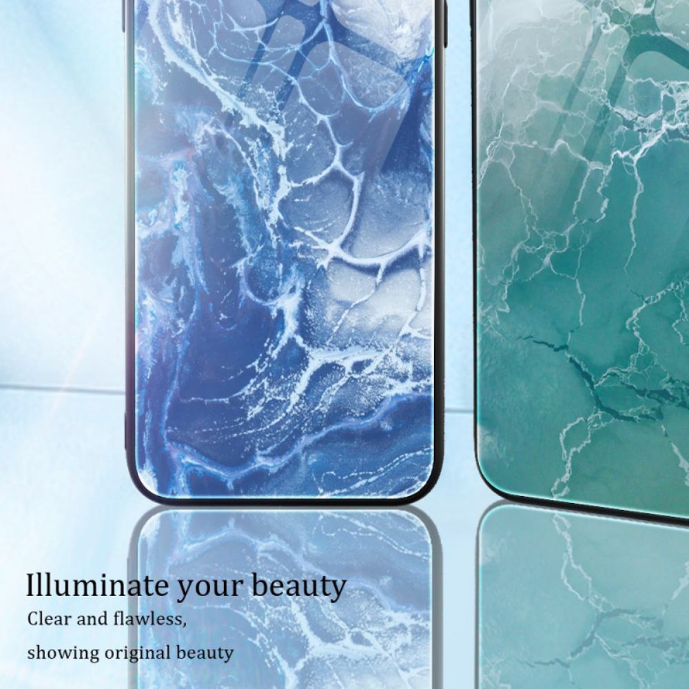 Hoesje Voor Samsung Galaxy A15 Gehard Glas In Marmerstijl