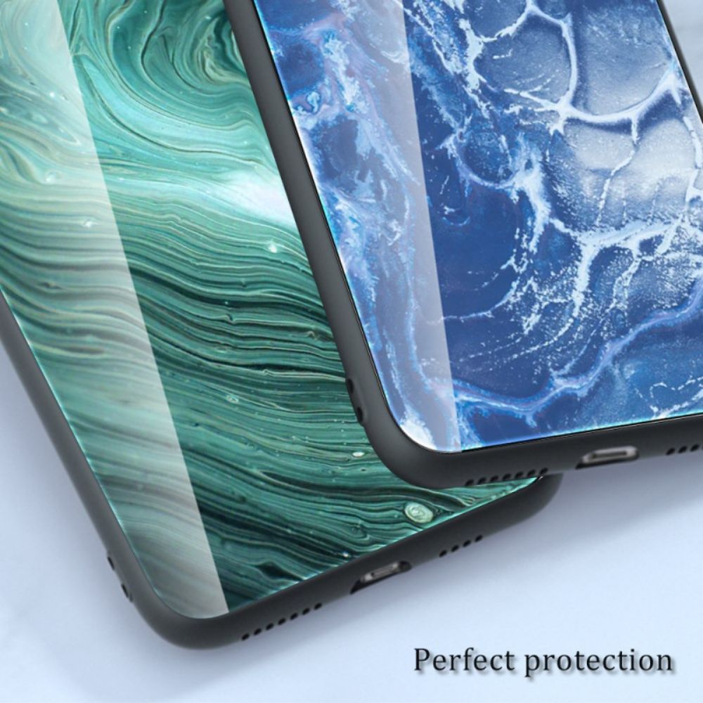 Hoesje Voor Samsung Galaxy A15 Gehard Glas In Marmerstijl