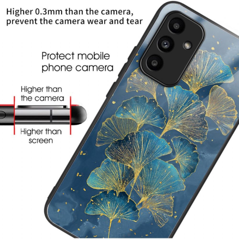 Hoesje Voor Samsung Galaxy A15 Ginkgobladeren Van Gehard Glas