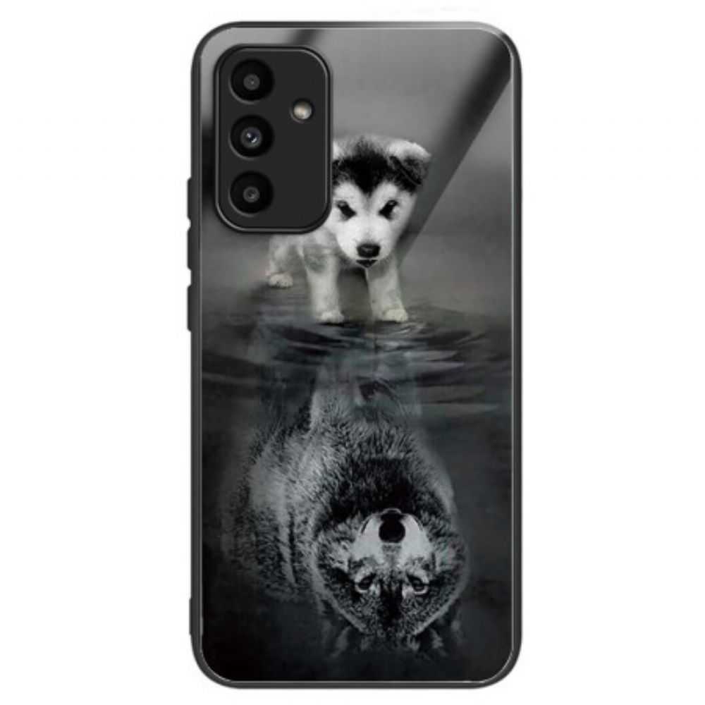 Hoesje Voor Samsung Galaxy A15 Puppy Dream Gehard Glas