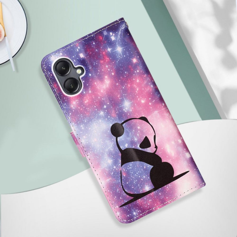 Leren Hoesje Voor Samsung Galaxy A15 Babypanda Met Riem