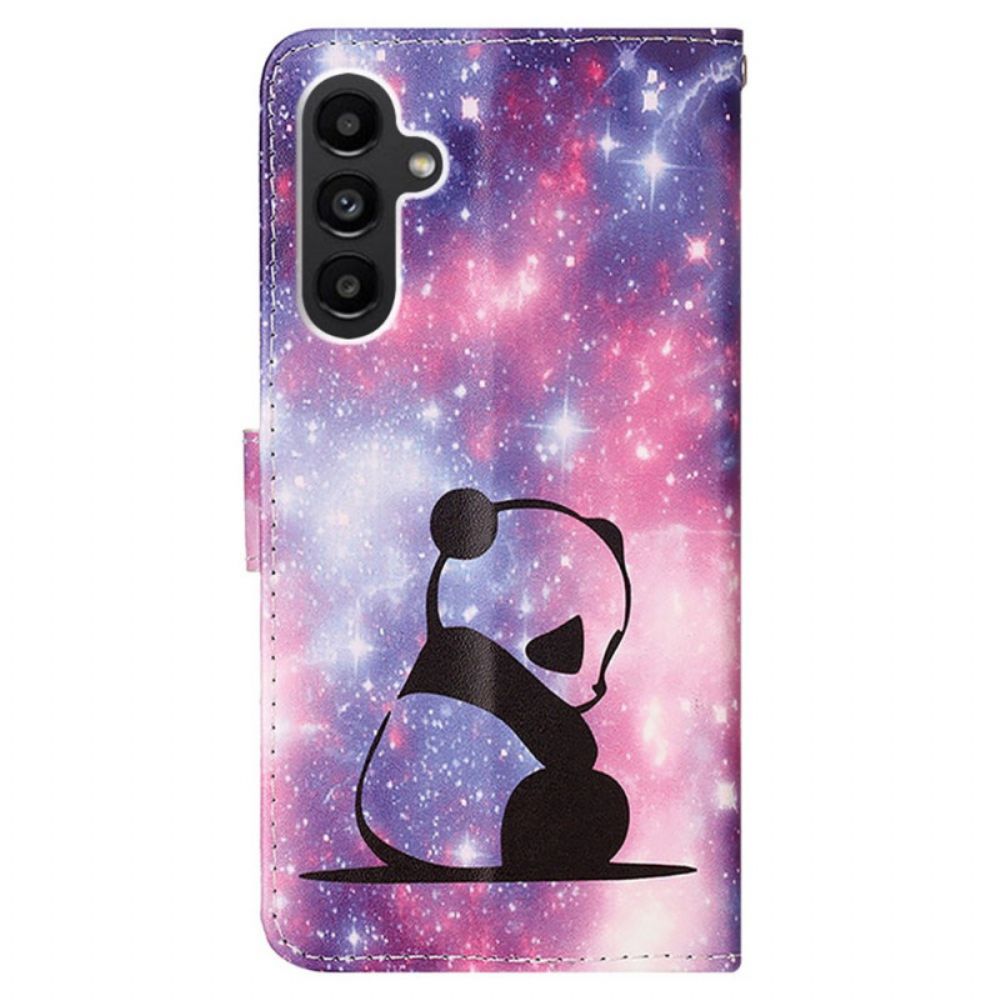 Leren Hoesje Voor Samsung Galaxy A15 Babypanda Met Riem