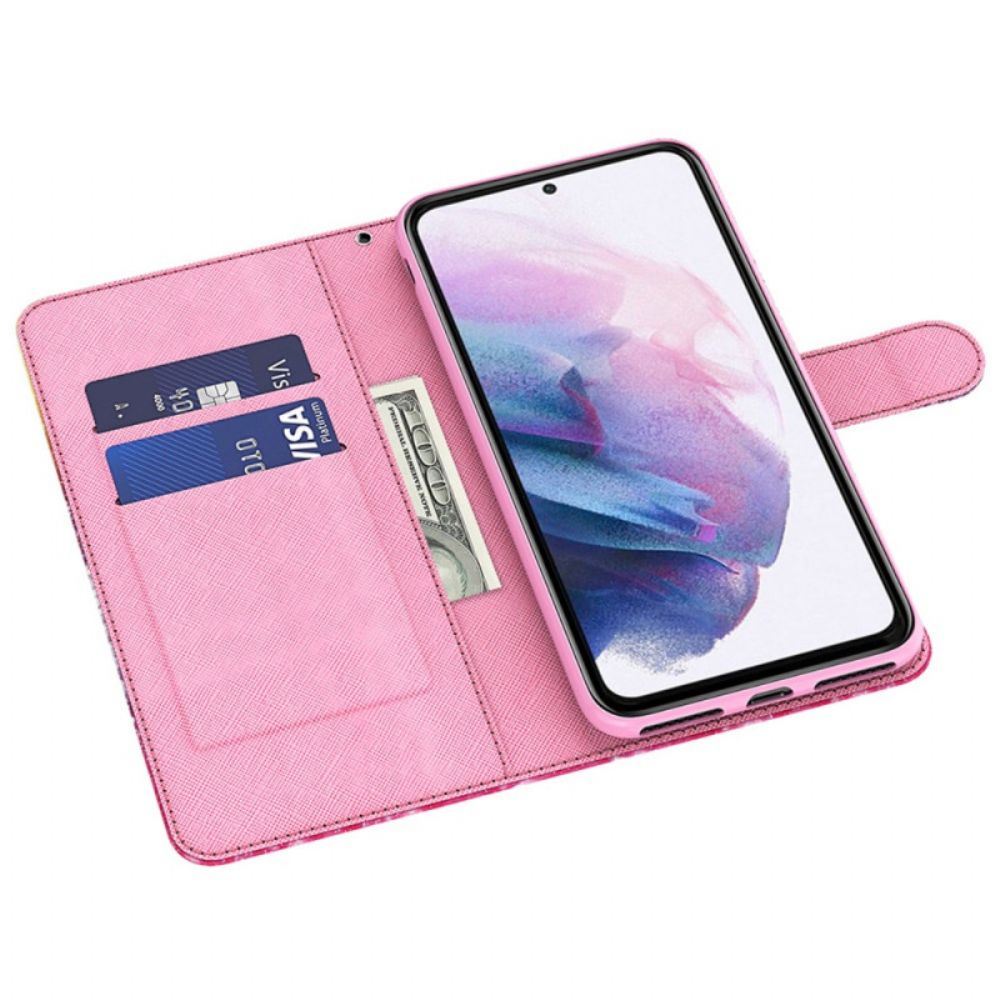 Leren Hoesje Voor Samsung Galaxy A15 Strapless Impatiens