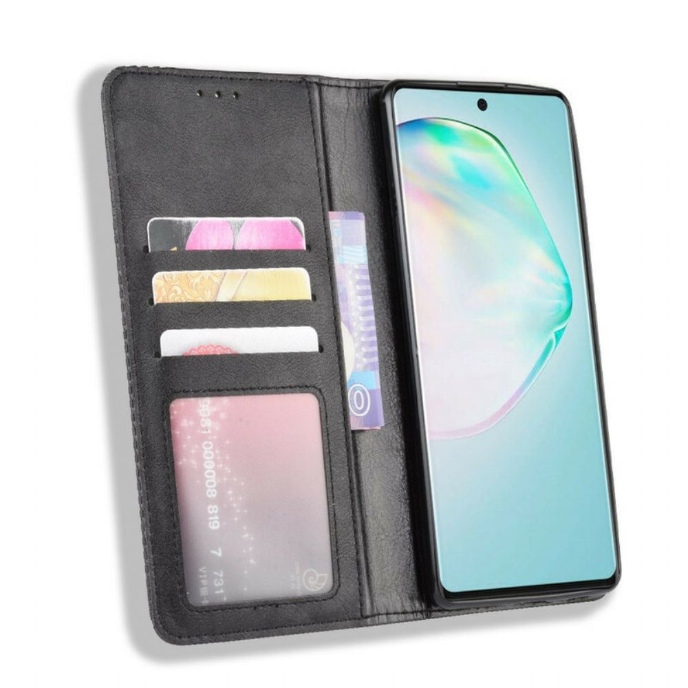 Bescherming Hoesje voor Samsung Galaxy S10 Lite Folio-hoesje Vintage Gestileerd Leereffect