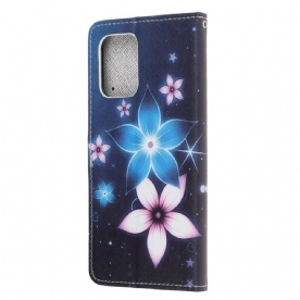 Flip Case voor Samsung Galaxy S10 Lite Met Ketting Maanband Bloemen