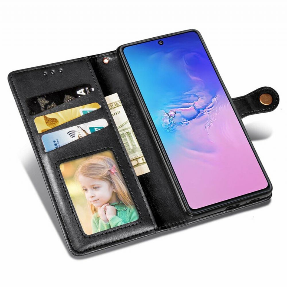 Folio-hoesje voor Samsung Galaxy S10 Lite Faux Leer En Vintage Sluiting