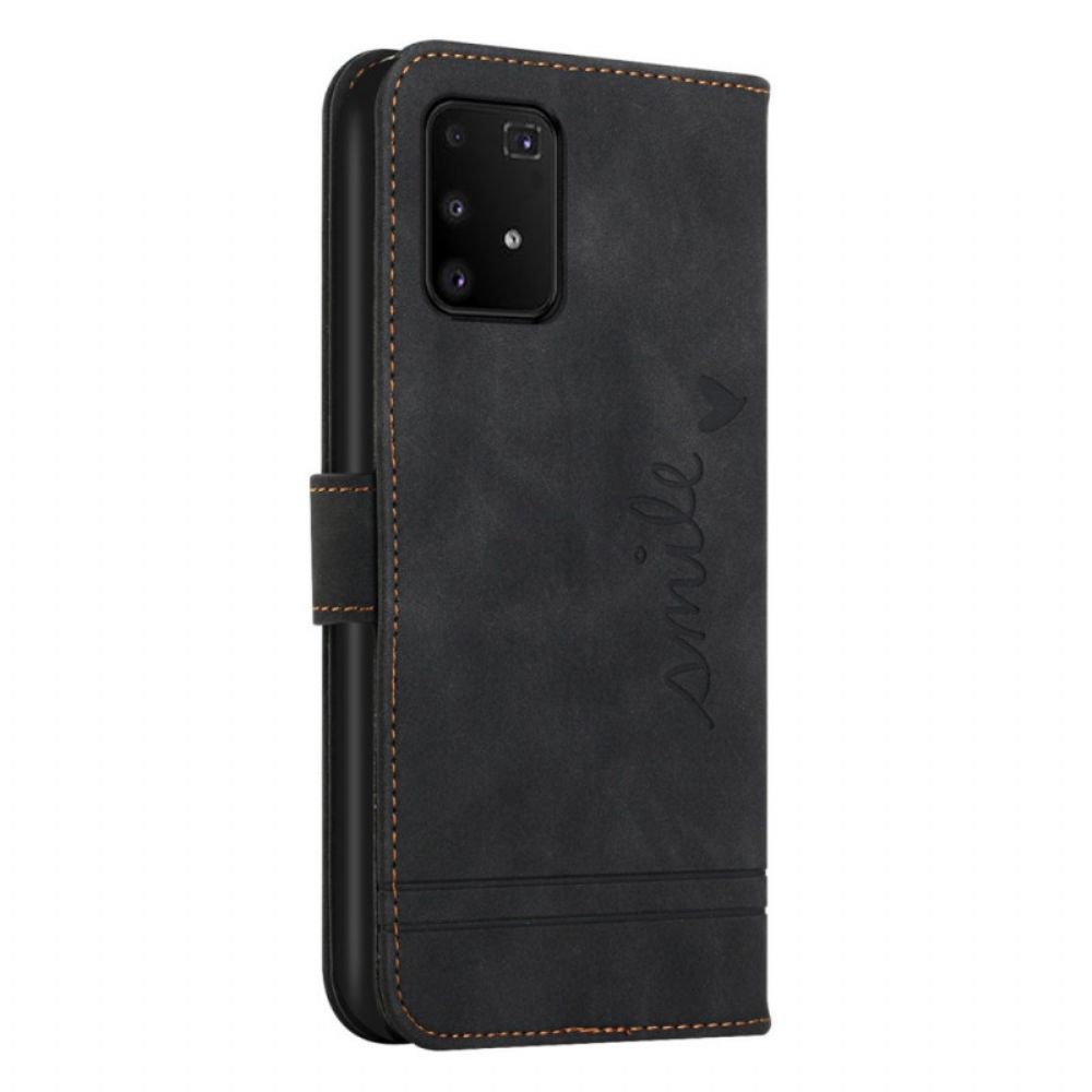 Folio-hoesje voor Samsung Galaxy S10 Lite Glimlach Met Lanyard