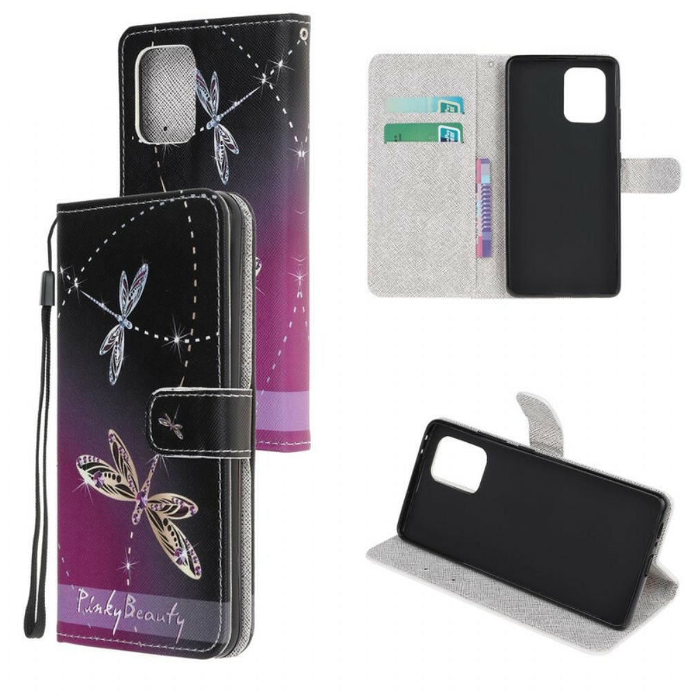 Folio-hoesje voor Samsung Galaxy S10 Lite Met Ketting Thong Libellen