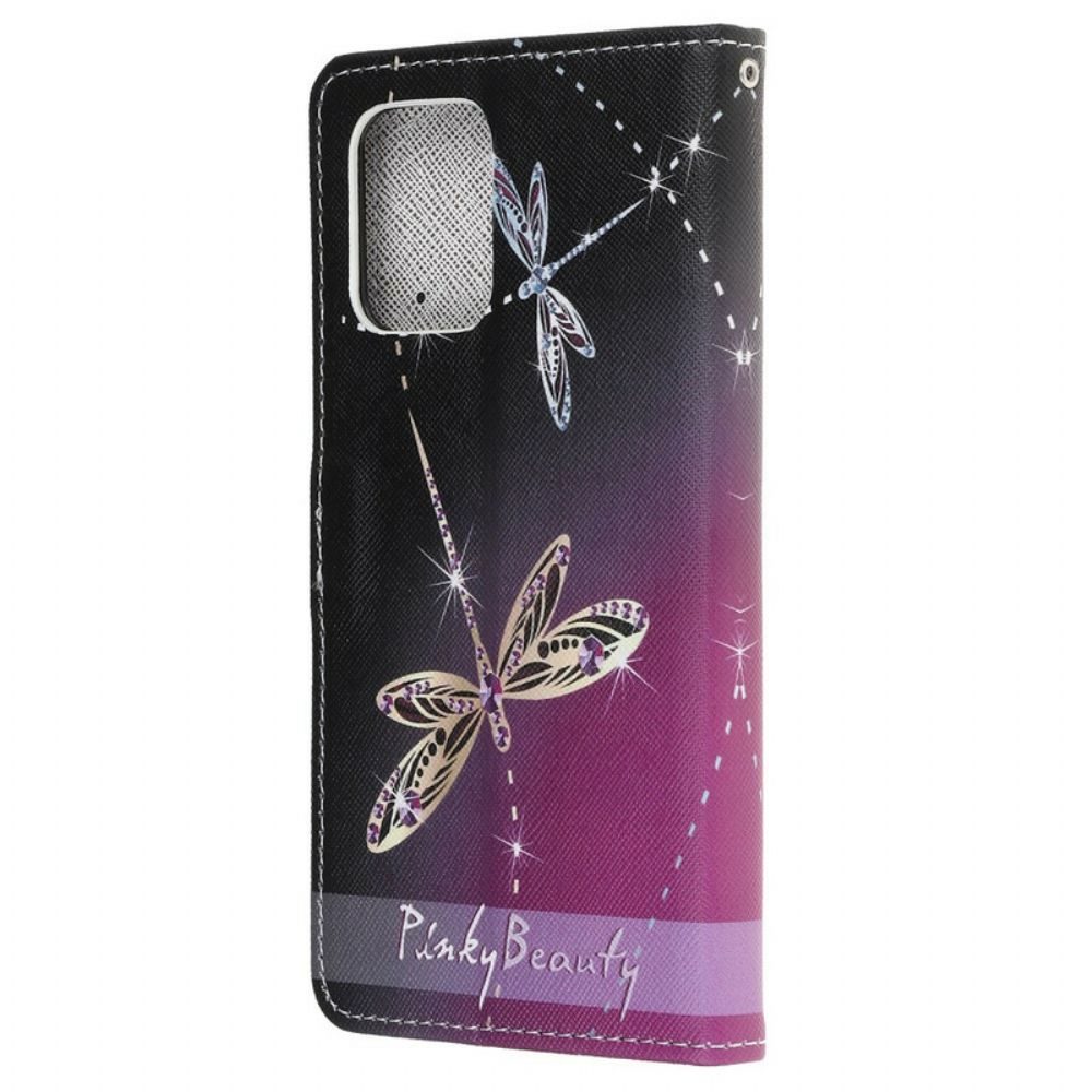 Folio-hoesje voor Samsung Galaxy S10 Lite Met Ketting Thong Libellen