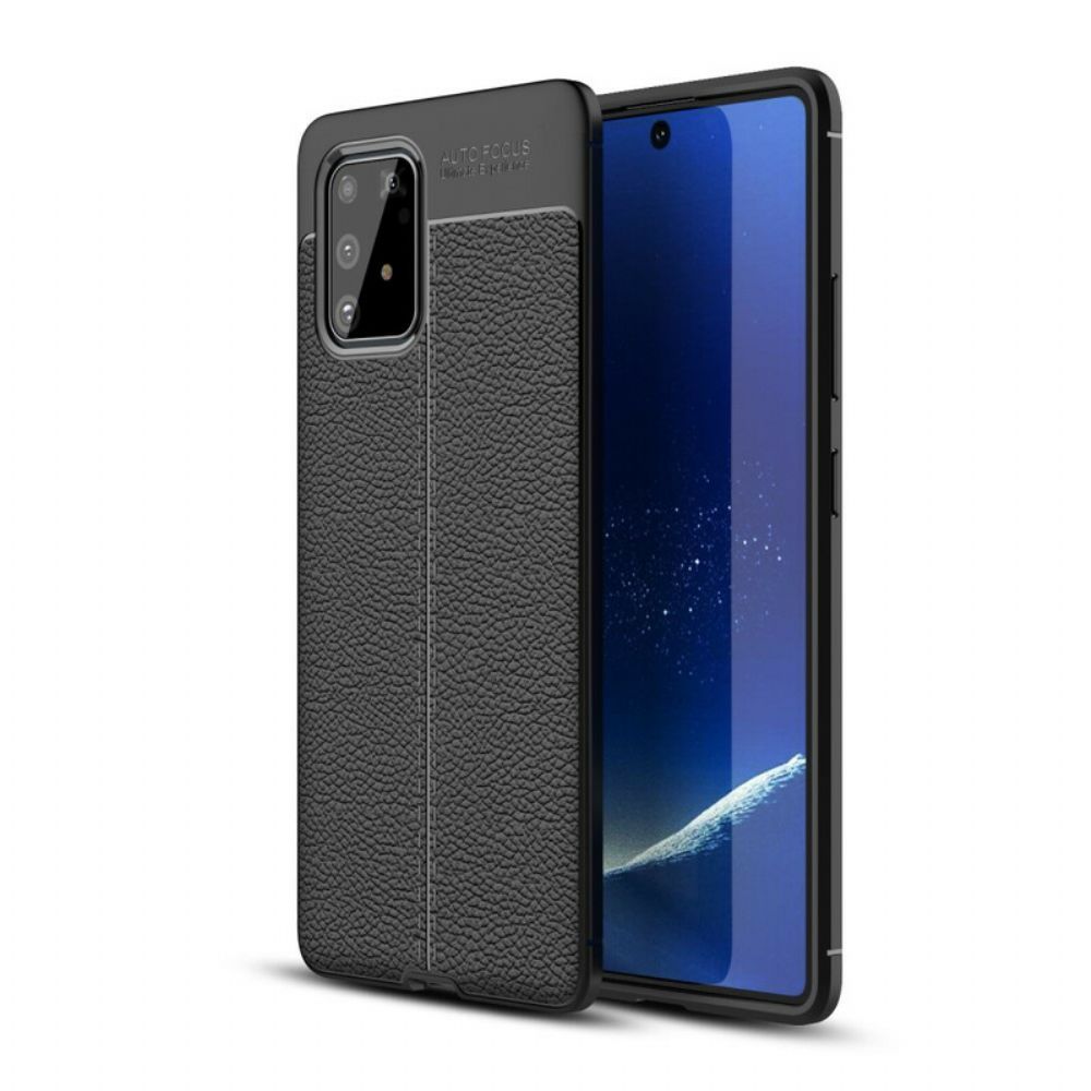 Hoesje voor Samsung Galaxy S10 Lite Dubbele Lijn Litchi Leder Effect