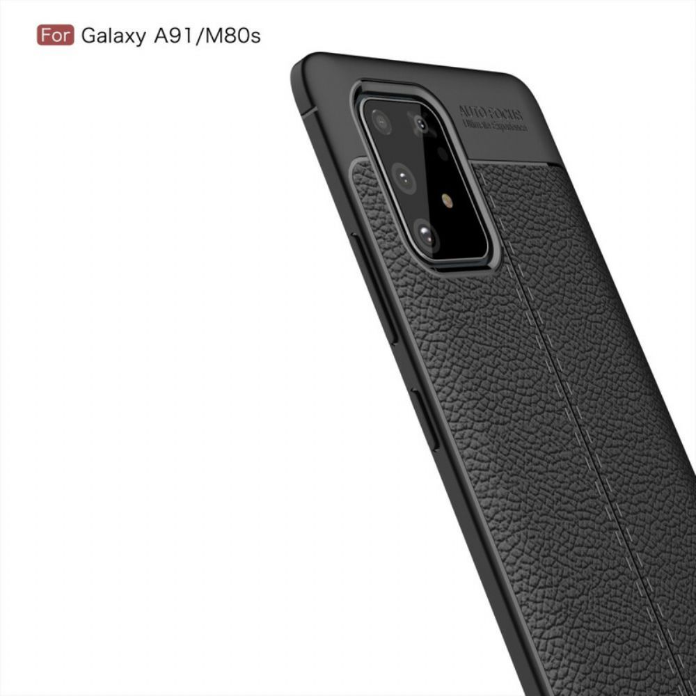 Hoesje voor Samsung Galaxy S10 Lite Dubbele Lijn Litchi Leder Effect