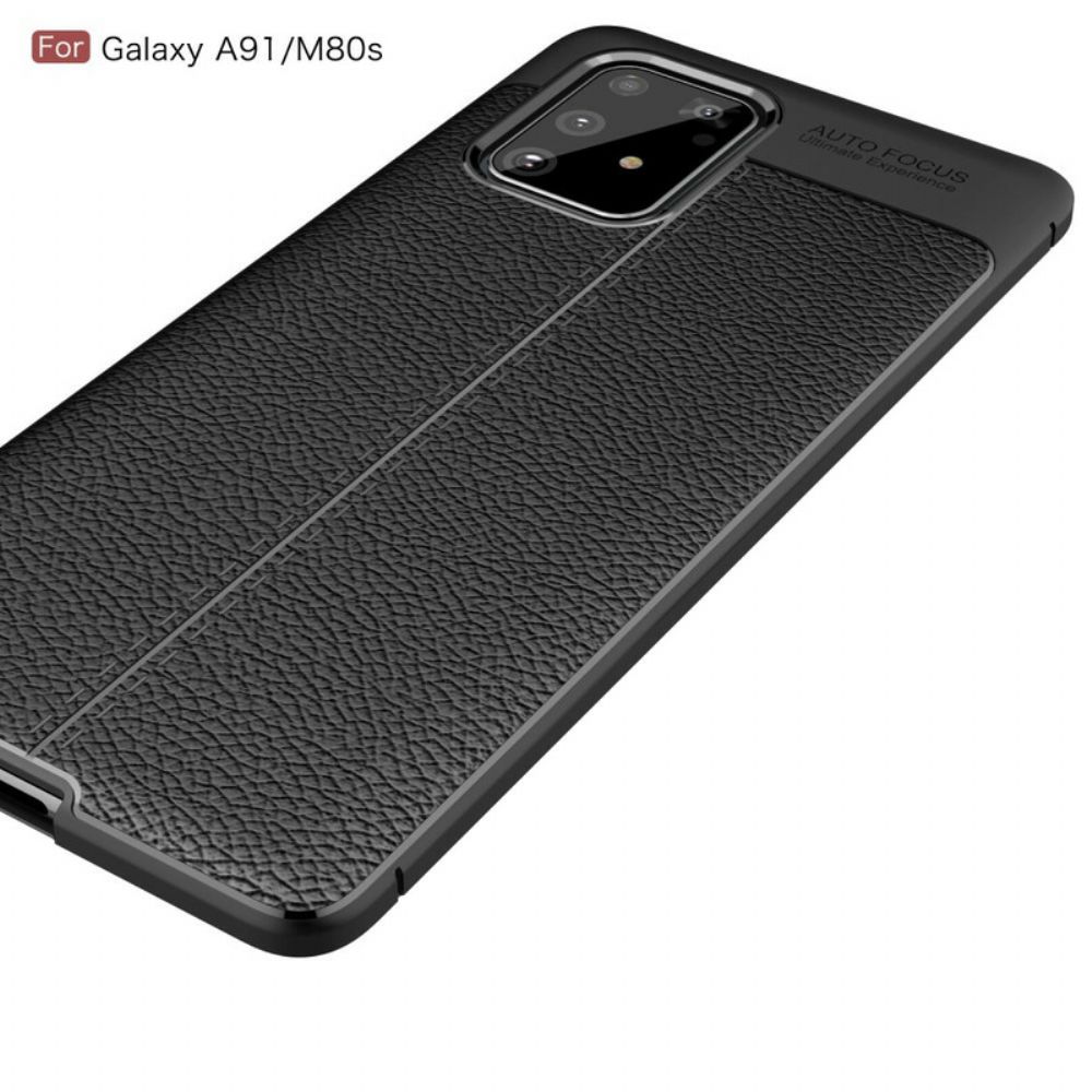 Hoesje voor Samsung Galaxy S10 Lite Dubbele Lijn Litchi Leder Effect