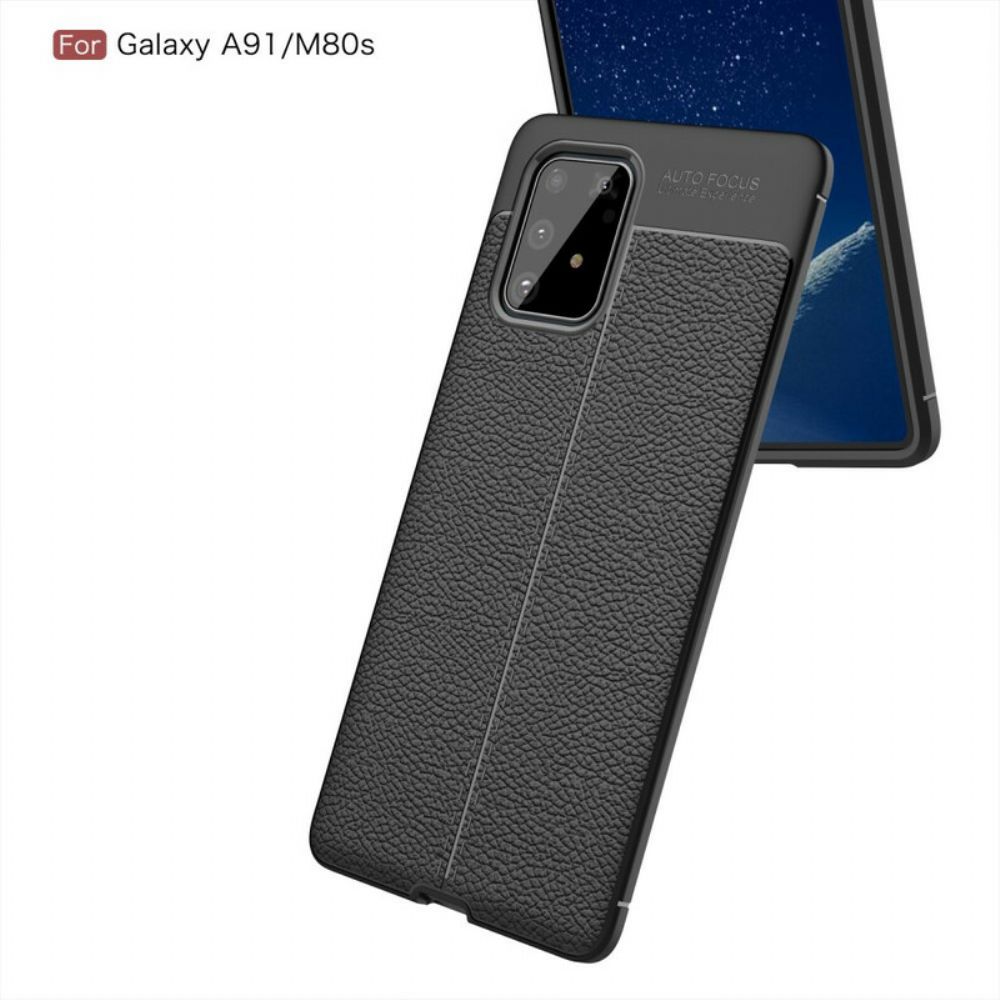 Hoesje voor Samsung Galaxy S10 Lite Dubbele Lijn Litchi Leder Effect