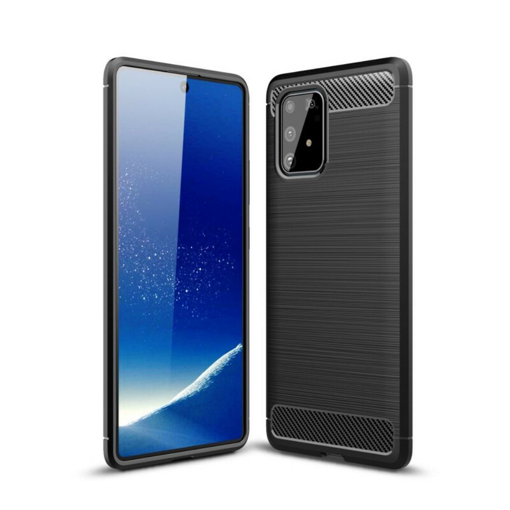 Hoesje voor Samsung Galaxy S10 Lite Geborstelde Koolstofvezel