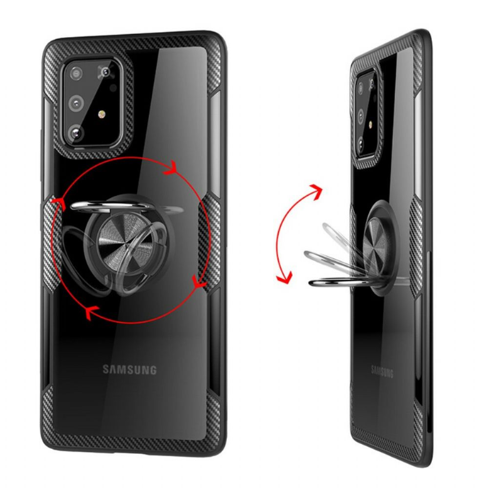 Hoesje voor Samsung Galaxy S10 Lite Koolstofvezel Metalen Ring