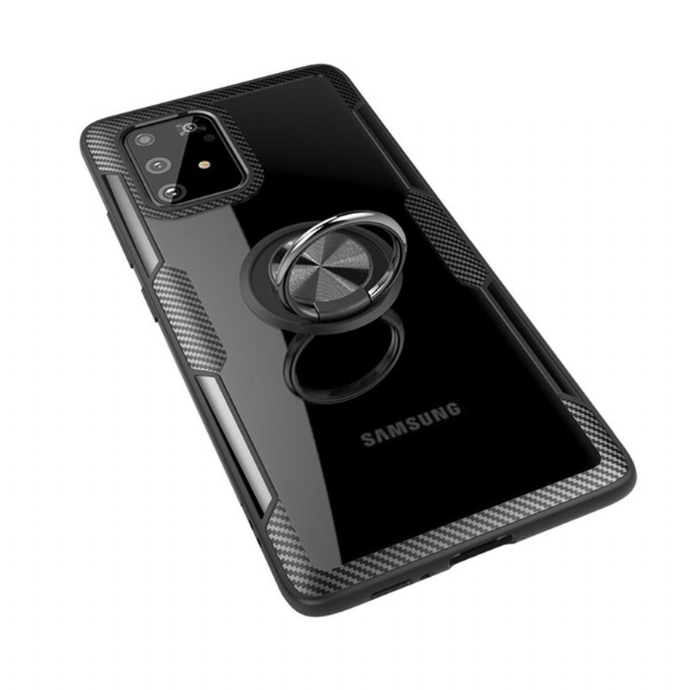 Hoesje voor Samsung Galaxy S10 Lite Koolstofvezel Metalen Ring