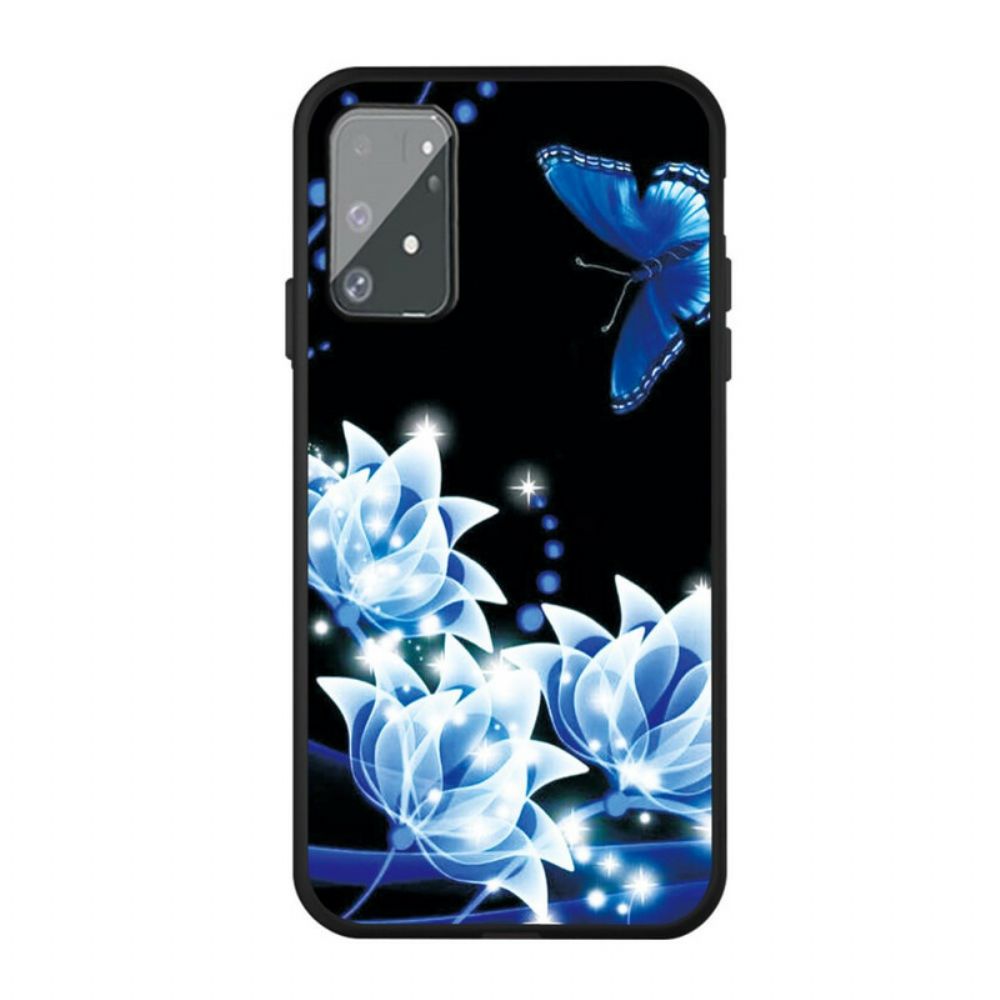 Hoesje voor Samsung Galaxy S10 Lite Vlinder En Blauwe Bloemen