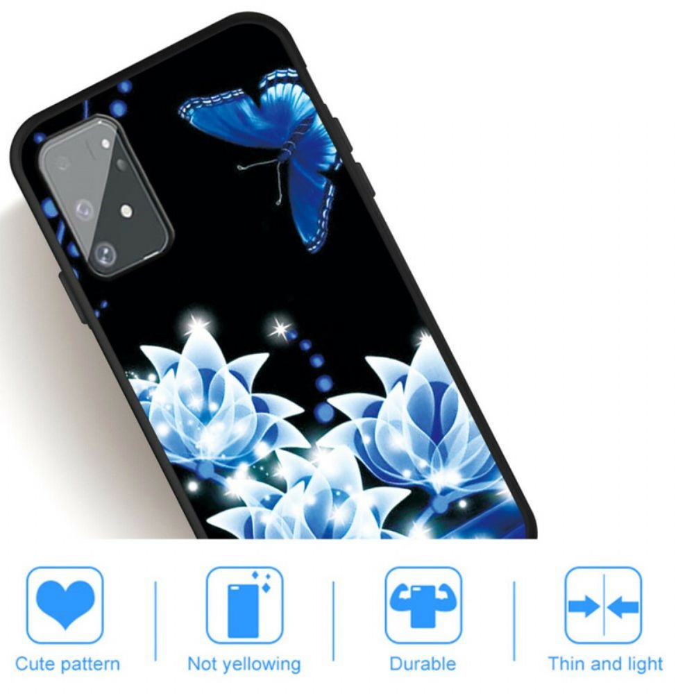 Hoesje voor Samsung Galaxy S10 Lite Vlinder En Blauwe Bloemen