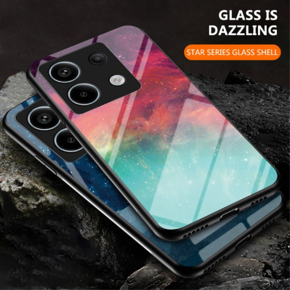 Cover Hoesje Poco X6 5g Telefoonhoesje Bergen Van Gehard Glas Onder De Sterrenhemel