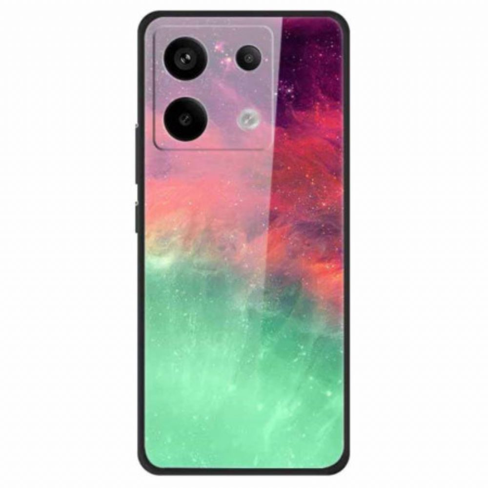 Cover Hoesje Poco X6 5g Telefoonhoesje Gehard Glas Gekleurd Patroon