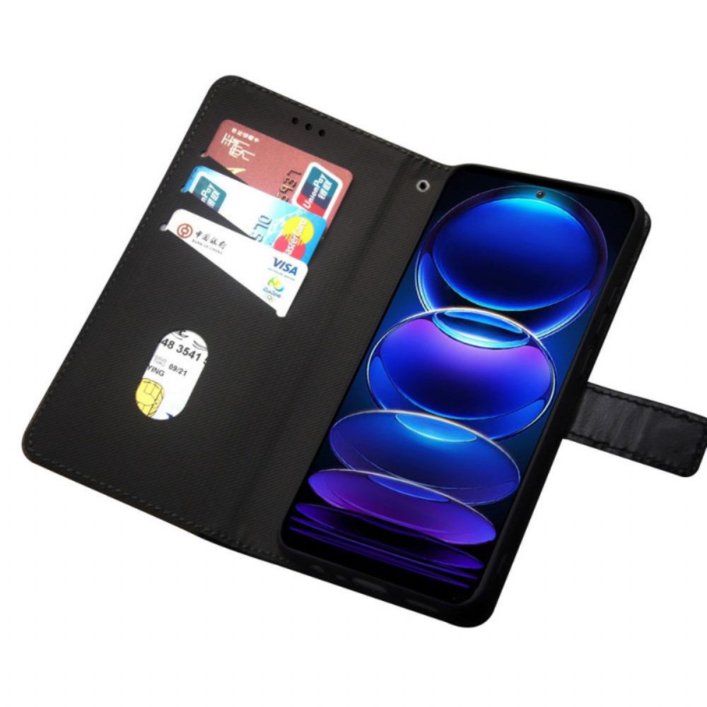 Flip Case Leren Poco X6 5g Tweekleurige Idewei