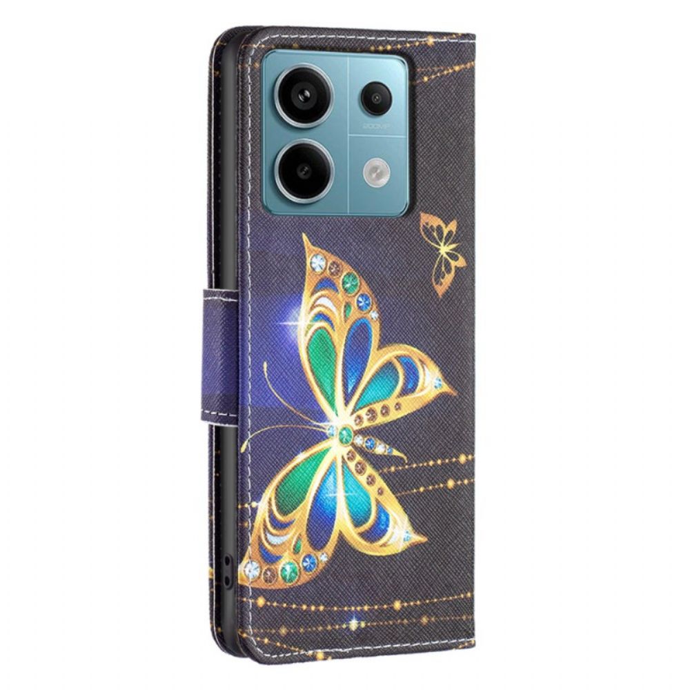 Folio-hoesje Poco X6 5g Telefoonhoesje Vlinders Sieraden