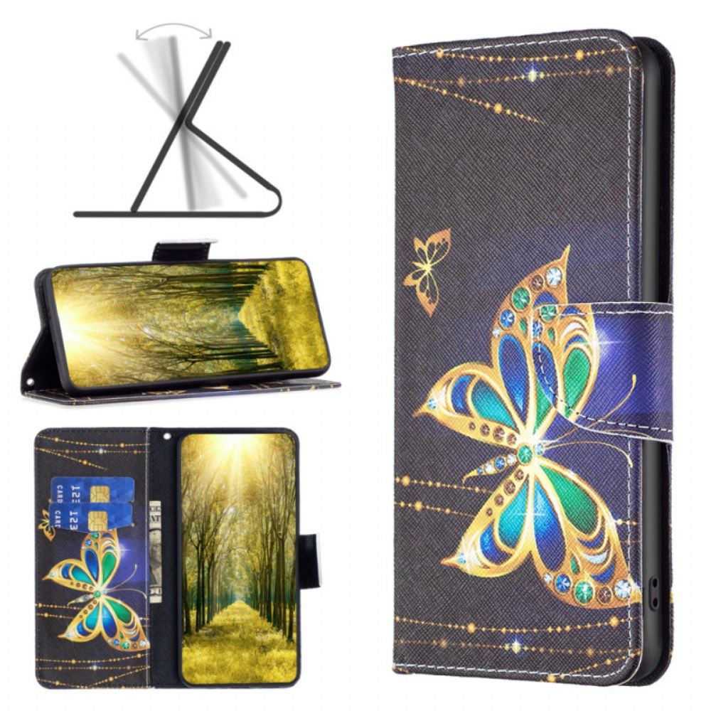 Folio-hoesje Poco X6 5g Telefoonhoesje Vlinders Sieraden