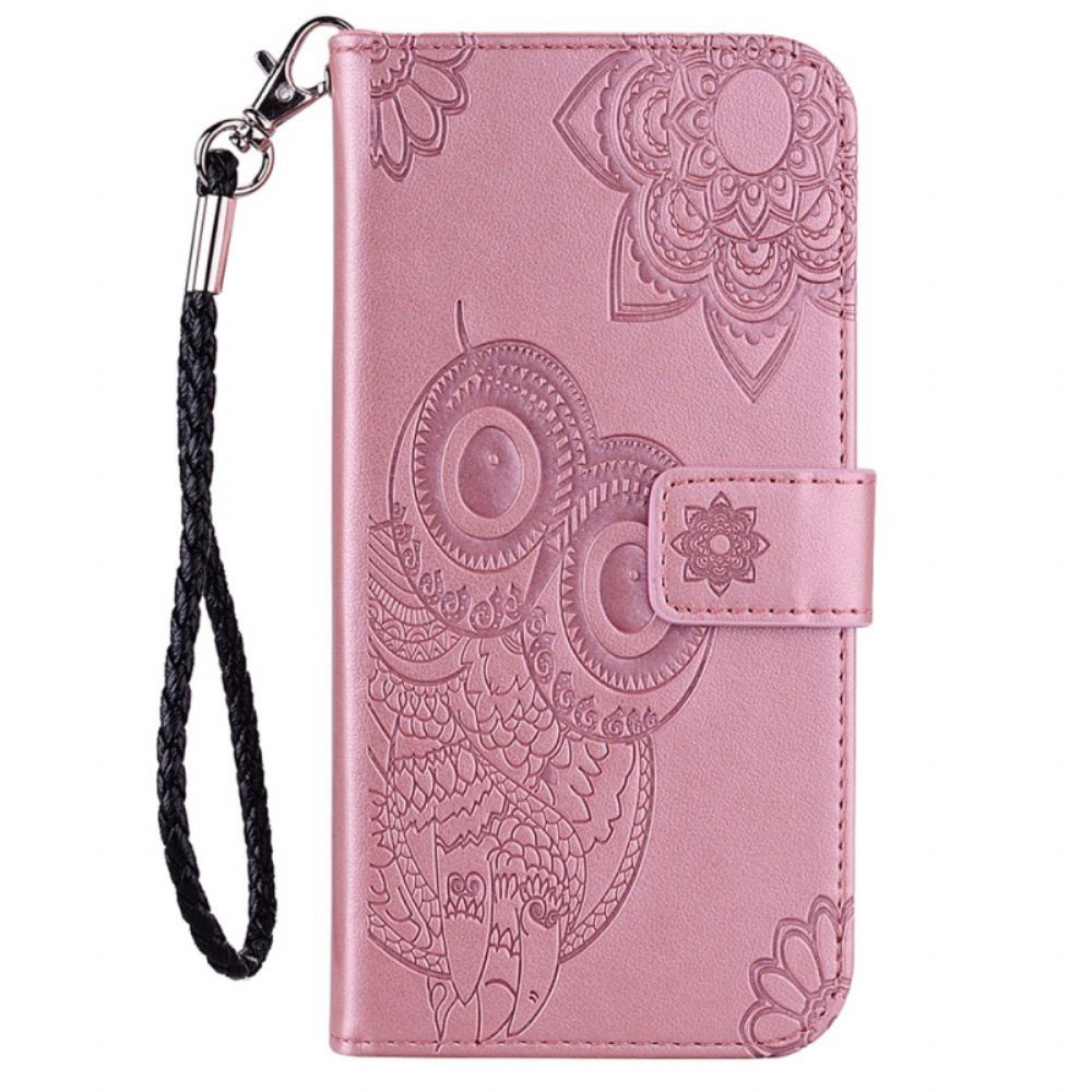 Folio-hoesje Poco X6 5g Uilpatroon Met Riem