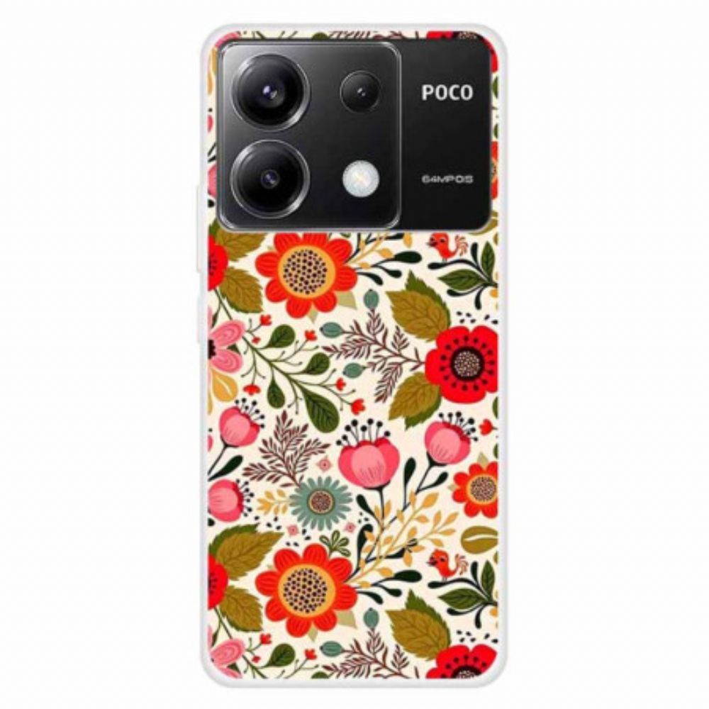 Hoesje Poco X6 5g Kleurrijke Bloemen