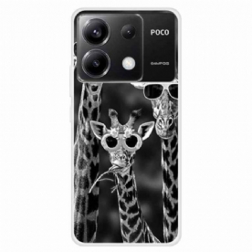 Hoesje Voor Poco X6 5g Giraffen Met Zonnebril