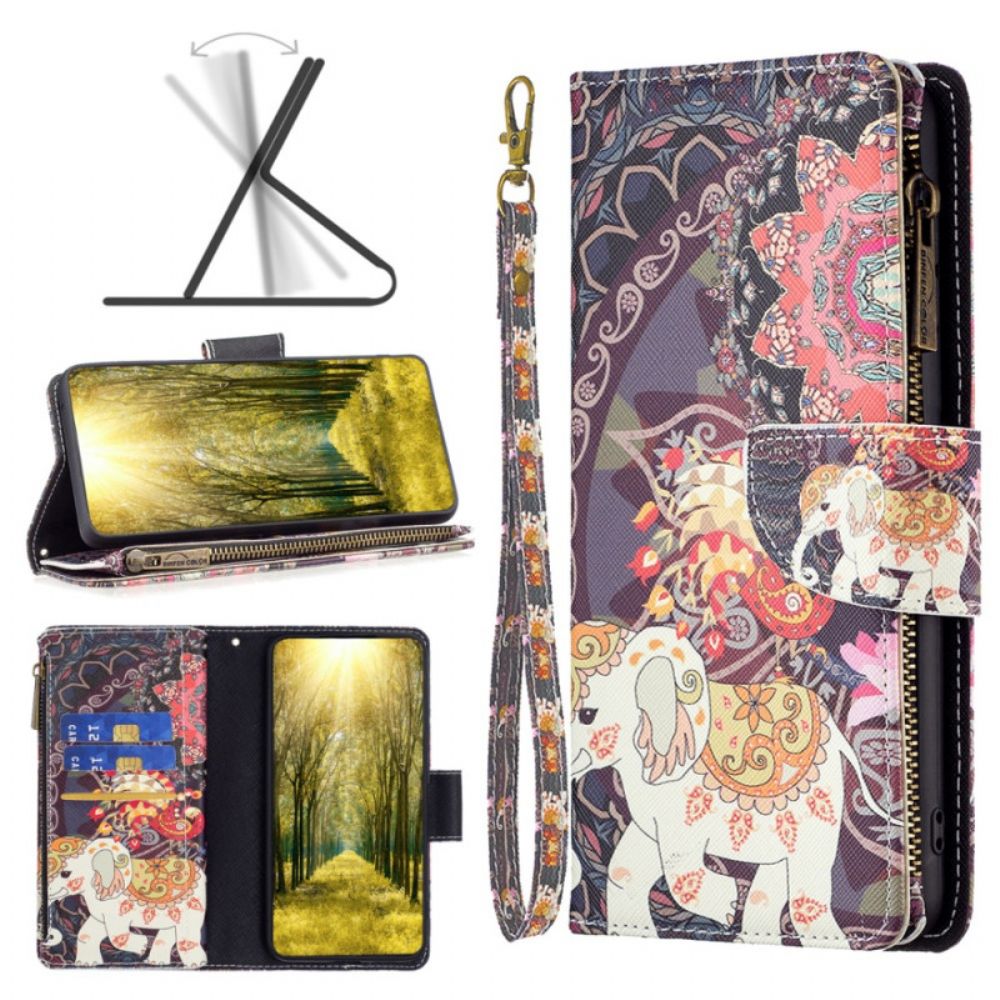 Leren Hoesje Poco X6 5g Indische Olifant Portemonnee Bescherming Hoesje