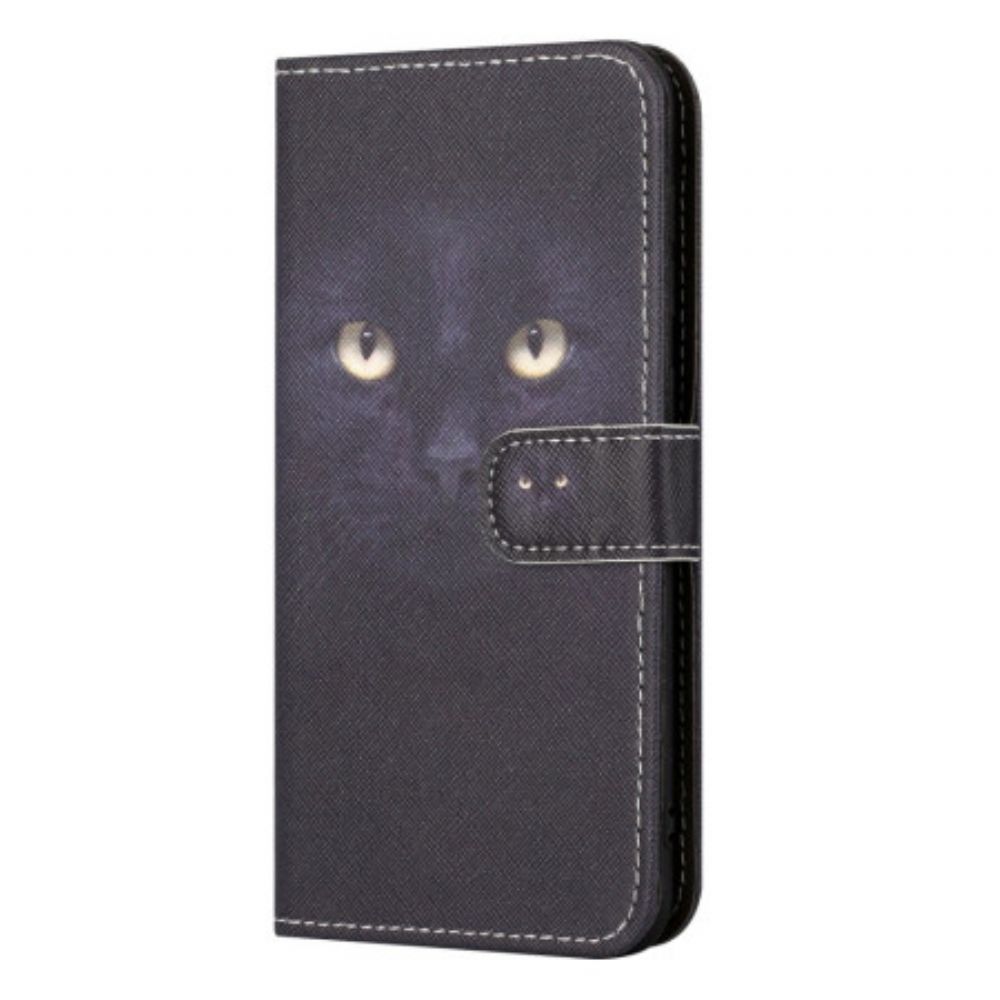 Leren Hoesje Poco X6 5g Kattenogen Met Bandjes