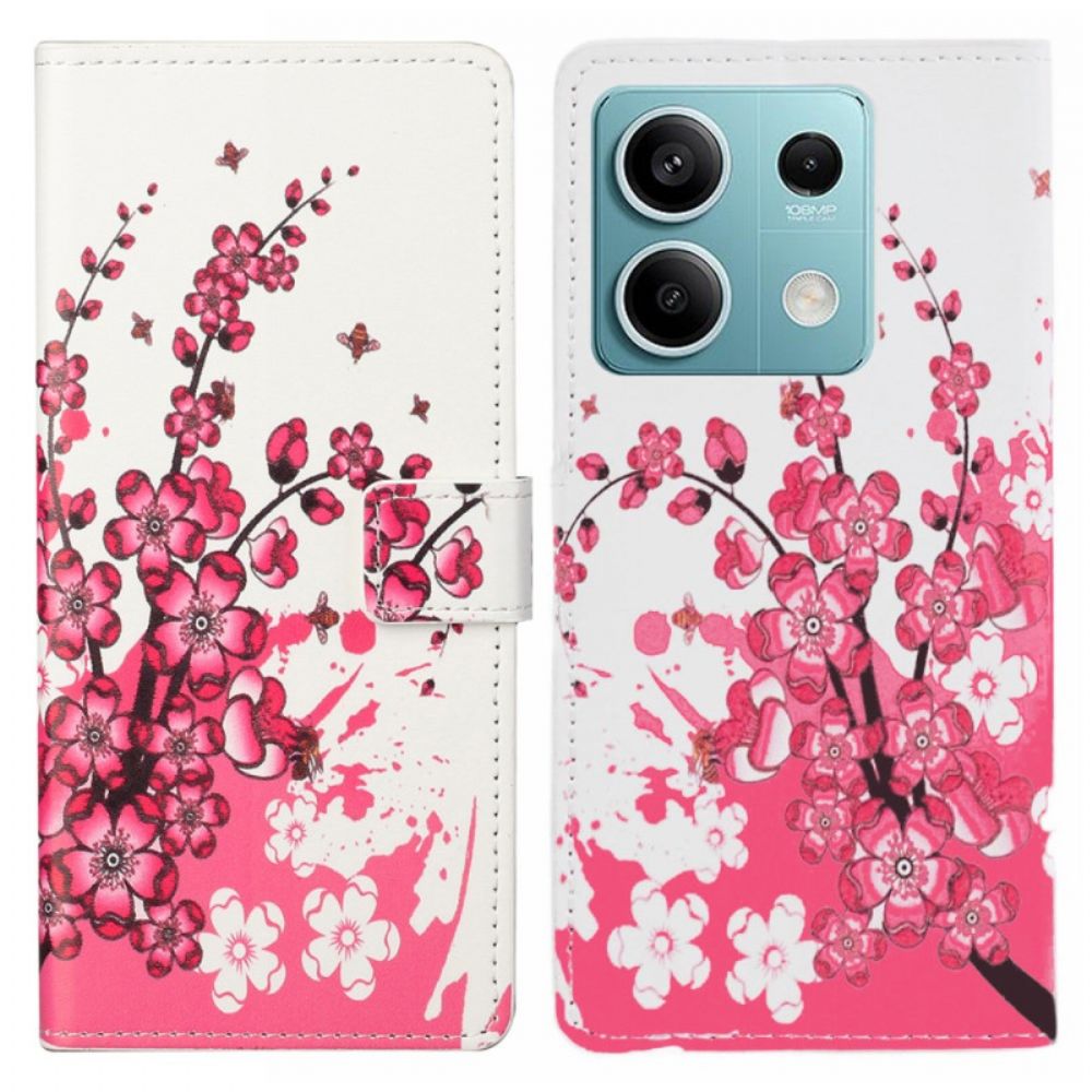 Leren Hoesje Poco X6 5g Pruimenbloesems