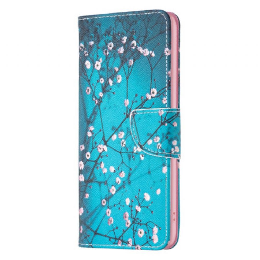 Leren Hoesje Poco X6 5g Pruimenbloesems Bescherming Hoesje