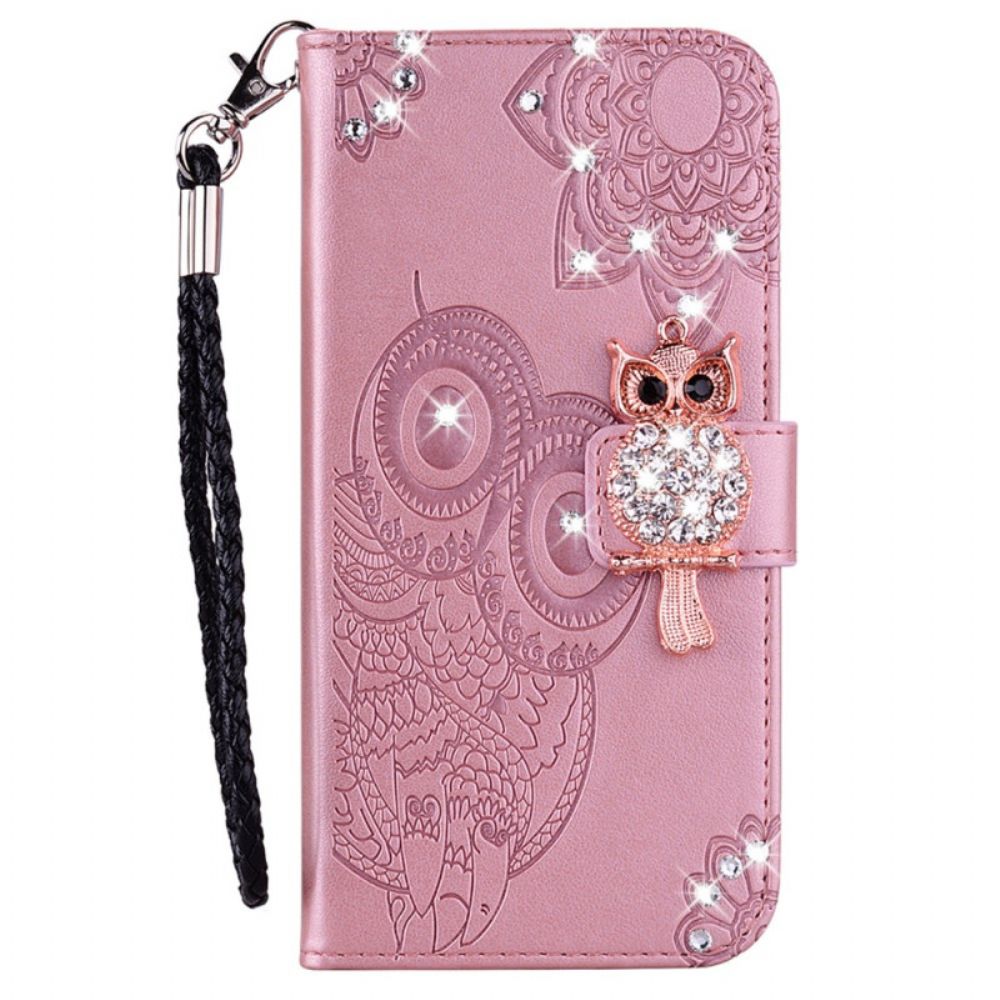 Leren Hoesje Voor Poco X6 5g Fantasie Uil Met Riem