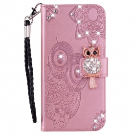 Leren Hoesje Voor Poco X6 5g Fantasie Uil Met Riem