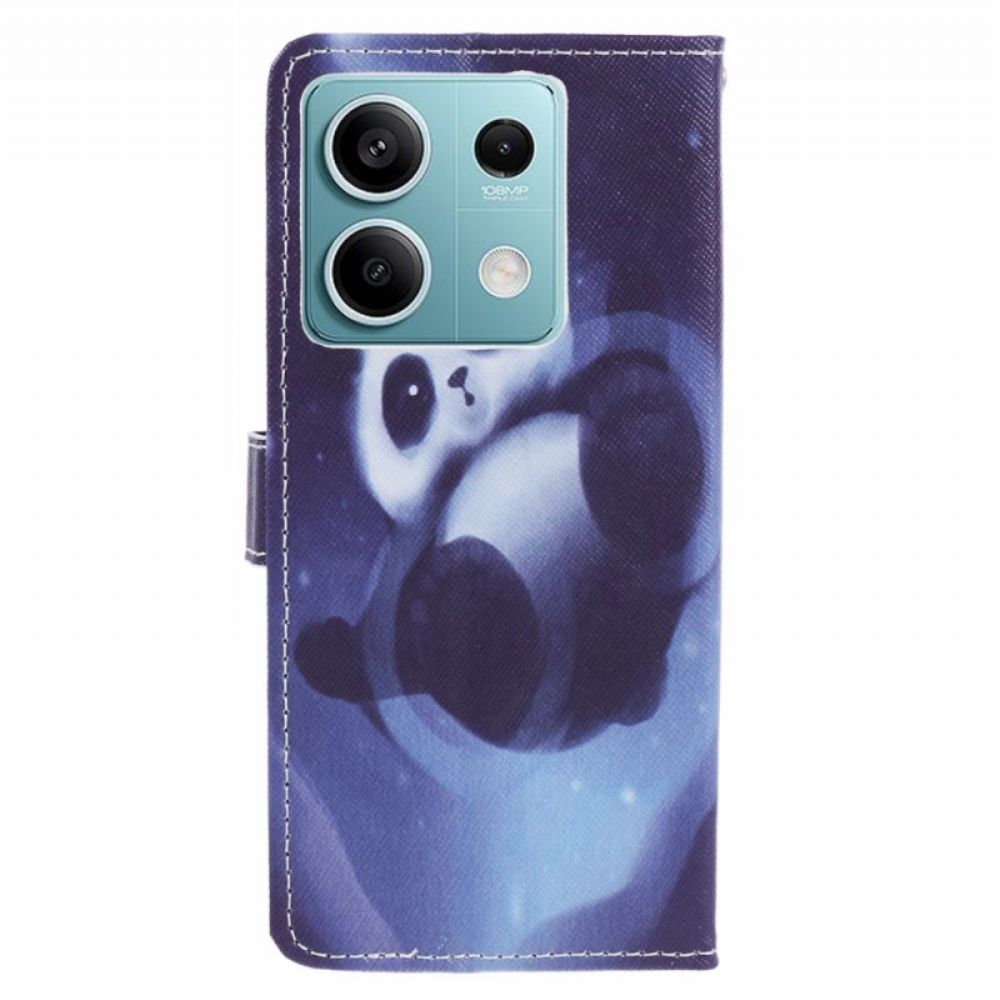 Leren Hoesje Voor Poco X6 5g Panda Space Met Riem